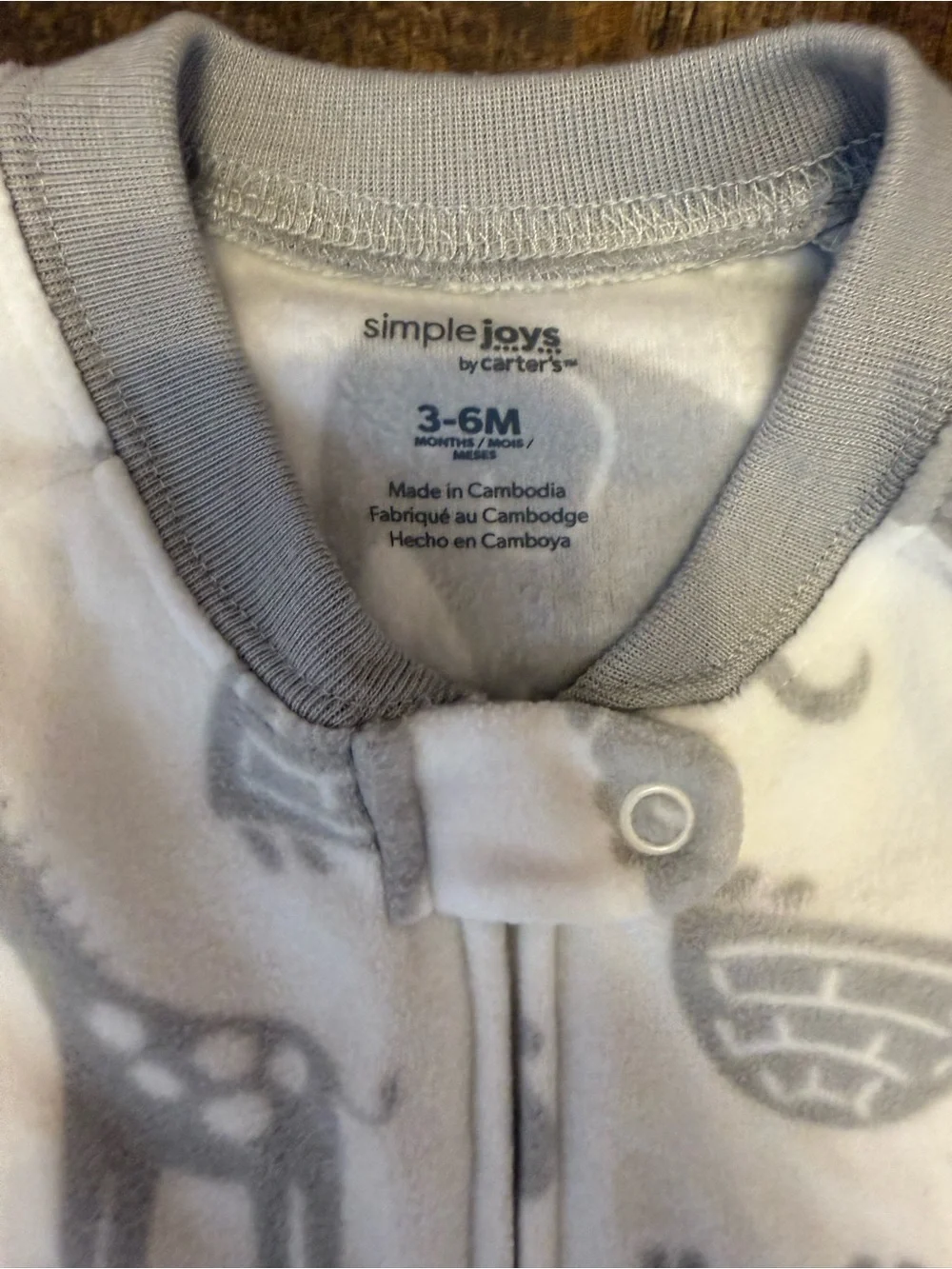 Carter's White and Gray Animal Print Sleep Sack